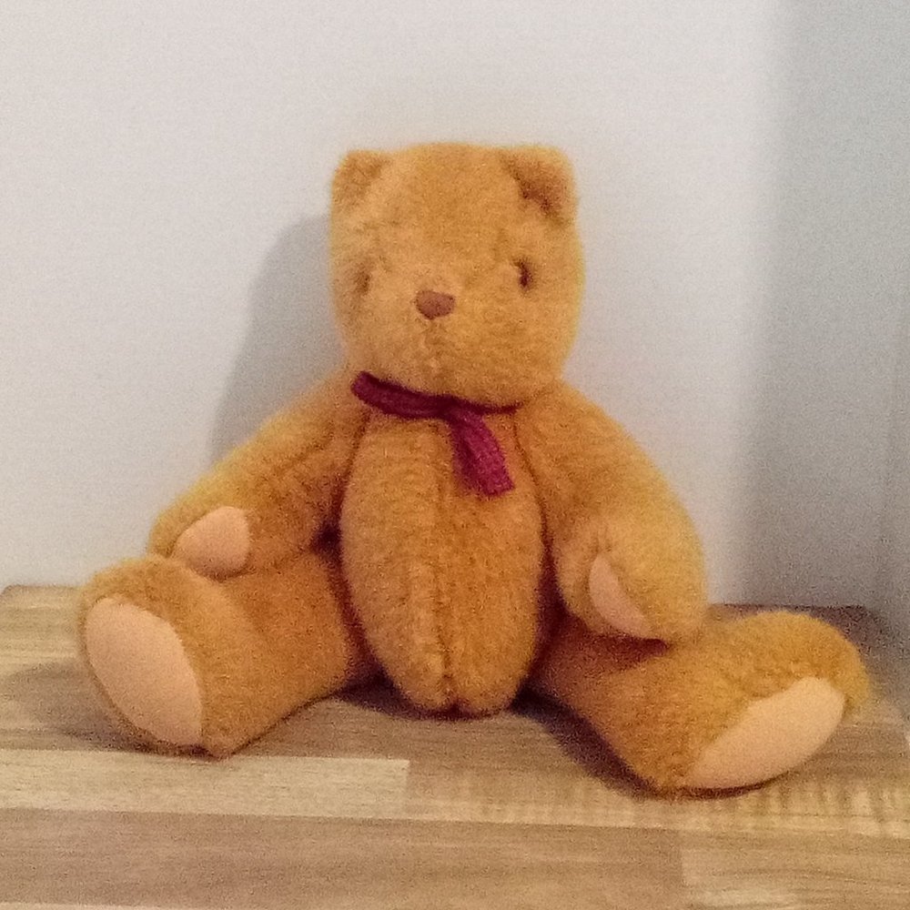 Vintage 1980s Stuffed Plush Jointed Teddy Bear